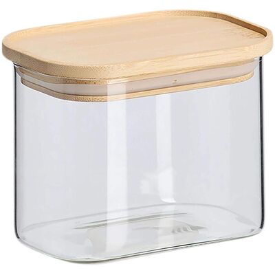 Zeller Present Verre à provision avec couvercle Bambou 630 ml 12.8x9x10 cm, Boîte de conservation, Transparent - Publicité Zeller Present Verre à provision avec couvercle Bambou 630 ml 12.8x9x10 cm, Boîte de conservation, Transparent - Publicité