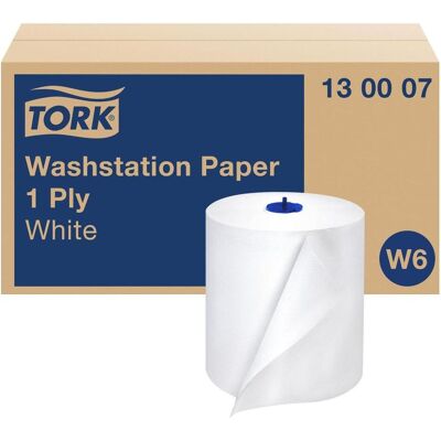 Tork Standard Paper Wiping Cloths White W6 Paper Roll 250m - Pack of 6, Essuie-tout, Blanc - Publicité Tork Standard Paper Wiping Cloths White W6 Paper Roll 250m - Pack of 6, Essuie-tout, Blanc - Publicité