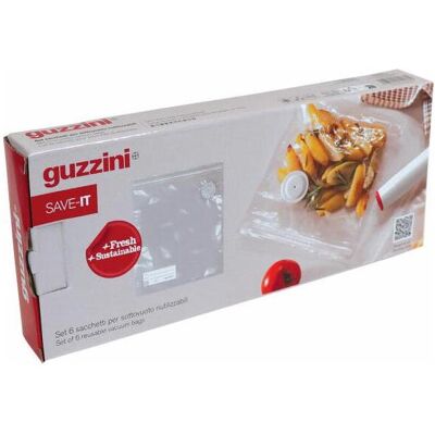 Guzzini Save it Ensemble de 6 Sacs Réutilisables - Publicité Guzzini Save it Ensemble de 6 Sacs Réutilisables - Publicité
