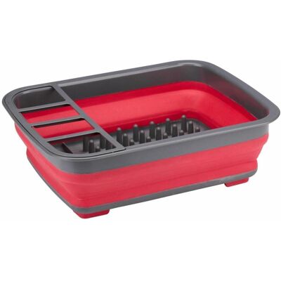 Égouttoir pliable en silicone Dirt Devil avec compartiment à couverts - Publicité Égouttoir pliable en silicone Dirt Devil avec compartiment à couverts - Publicité
