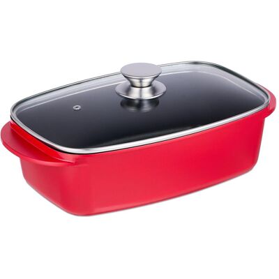 Relaxdays Plat de cuisson 5L avec couvercle en verre - Publicité Relaxdays Plat de cuisson 5L avec couvercle en verre - Publicité