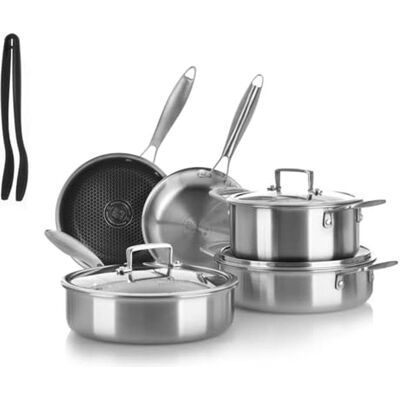 Altri Brand Ensemble de 9 Pièces de Casseroles en Acier Inoxydable Tri-ply - Publicité Altri Brand Ensemble de 9 Pièces de Casseroles en Acier Inoxydable Tri-ply - Publicité