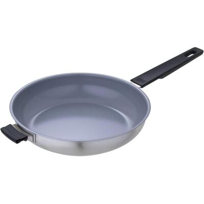 Kuhn Rikon SMART & COMPACT CERAMIC Poêle à frire, Poêle + casserole, Noir, Argent - Publicité Kuhn Rikon SMART & COMPACT CERAMIC Poêle à frire, Poêle + casserole, Noir, Argent - Publicité