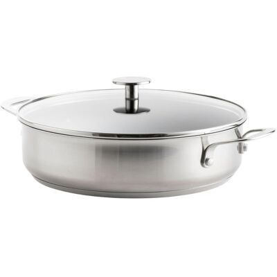 KitchenAid Patelnia stalowa z powłoką, głęboka z pokrywką 28 cm, Ustensile de cuisine : accessoires, Argent - Publicité KitchenAid Patelnia stalowa z powłoką, głęboka z pokrywką 28 cm, Ustensile de cuisine : accessoires, Argent - Publicité