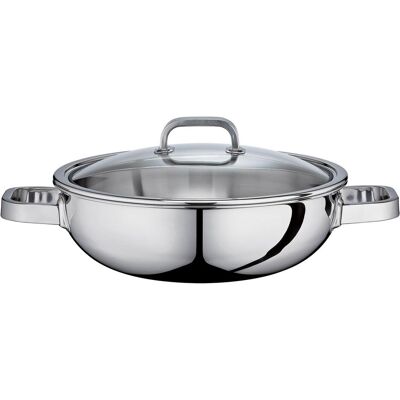 Küchenprofi Wok avec couvercle en verre 30 cm, Poêle + casserole, Argent - Publicité Küchenprofi Wok avec couvercle en verre 30 cm, Poêle + casserole, Argent - Publicité
