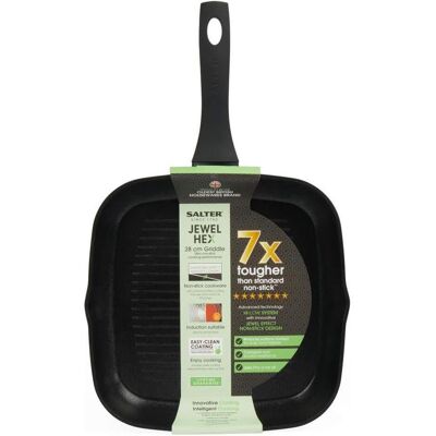 Salter BW116231SA Jewel Hex 28cm Griddle Pan, Poêle + casserole - Publicité Salter BW116231SA Jewel Hex 28cm Griddle Pan, Poêle + casserole - Publicité