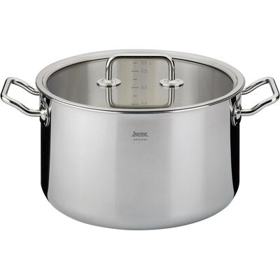 Spring Casserole à viande BRIGADE BASIC 24 cm 6,5 litres avec couvercle en verre INDUKTION, Poêle + casserole, Argent - Publicité Spring Casserole à viande BRIGADE BASIC 24 cm 6,5 litres avec couvercle en verre INDUKTION, Poêle + casserole, Argent - Publicité