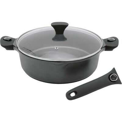 Poêle en Aluminium Noir 28cm Krüger - Compatible induction - Publicité Poêle en Aluminium Noir 28cm Krüger - Compatible induction - Publicité