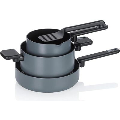 Kela Set de casseroles composé Mira, Poêle + casserole, Gris - Publicité Kela Set de casseroles composé Mira, Poêle + casserole, Gris - Publicité