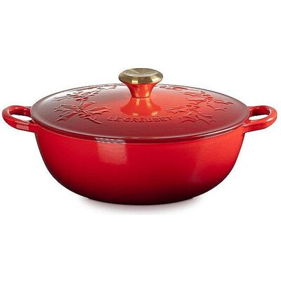 Le Creuset Holly Signature Cocotte en Fonte 26cm - Cerise - Publicité Le Creuset Holly Signature Cocotte en Fonte 26cm - Cerise - Publicité