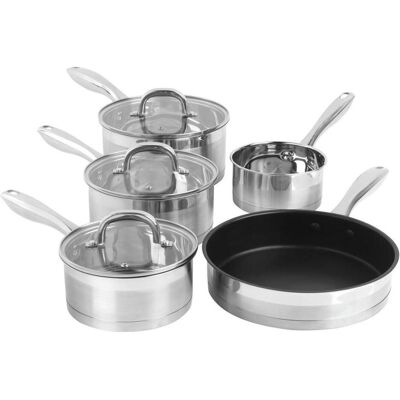 Salter BW06746EU7 Timeless Collection Stainless Steel 5 Piece Pan Set, Poêle + casserole, Argent - Publicité Salter BW06746EU7 Timeless Collection Stainless Steel 5 Piece Pan Set, Poêle + casserole, Argent - Publicité