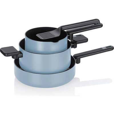 Kela Set de casseroles composé Mira, Poêle + casserole, Bleu - Publicité Kela Set de casseroles composé Mira, Poêle + casserole, Bleu - Publicité