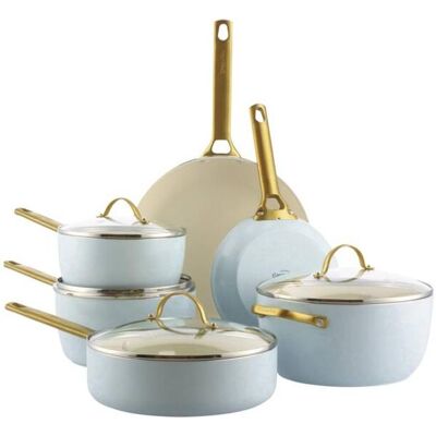 Greenpan Padova Azzurro Chiaro, Set de poêles et de casseroles, Or, Bleu - Publicité Greenpan Padova Azzurro Chiaro, Set de poêles et de casseroles, Or, Bleu - Publicité