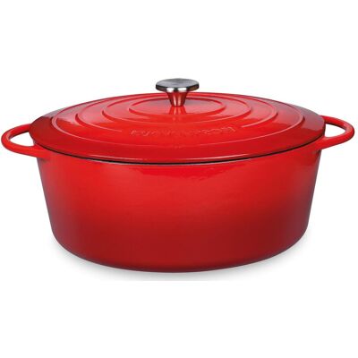 Faitout en fonte ovale rouge Kuchenprofi - 6L - 31cm - Publicité Faitout en fonte ovale rouge Kuchenprofi - 6L - 31cm - Publicité