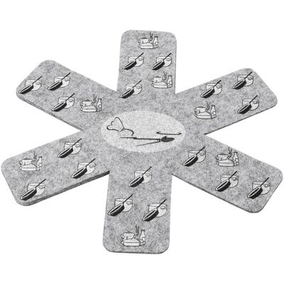 Fackelmann Ensemble de protection de casseroles 2 pièces, Poêle + casserole : accessoires, Gris - Publicité Fackelmann Ensemble de protection de casseroles 2 pièces, Poêle + casserole : accessoires, Gris - Publicité