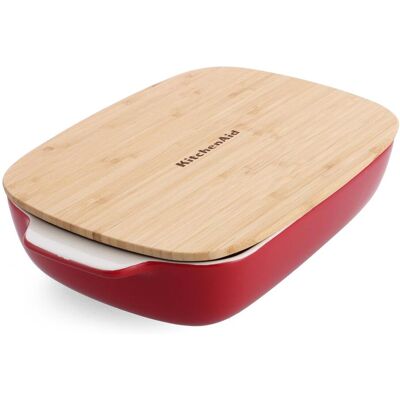 KitchenAid couvre-joint avec couvercle bamboe - large - keizer rood, Plat à gratin, Rouge - Publicité KitchenAid couvre-joint avec couvercle bamboe - large - keizer rood, Plat à gratin, Rouge - Publicité