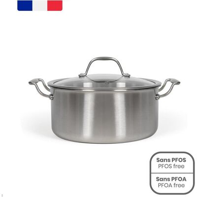 Livoo Brigade - Faitout en acier inoxydable 24 cm, Poêle + casserole, Argent - Publicité Livoo Brigade - Faitout en acier inoxydable 24 cm, Poêle + casserole, Argent - Publicité