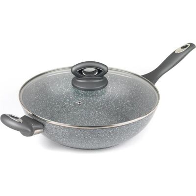 Salter BW02772G2MOR Marblestone Wok 28cm Grey, Poêle + casserole, Gris - Publicité Salter BW02772G2MOR Marblestone Wok 28cm Grey, Poêle + casserole, Gris - Publicité