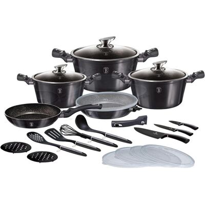 BerlingerHaus BH-7181 22-PIÈCE POT SET, Poêle + casserole, Noir - Publicité BerlingerHaus BH-7181 22-PIÈCE POT SET, Poêle + casserole, Noir - Publicité
