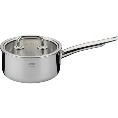 Spring Casserole BRIGADE BASIC 16 cm 1,4 litre avec couvercle en verre INDUKTION, Poêle + casserole, Argent - Publicité Spring Casserole BRIGADE BASIC 16 cm 1,4 litre avec couvercle en verre INDUKTION, Poêle + casserole, Argent - Publicité