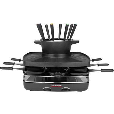 Gastroback 42567 - Noir - Ensemble Raclette et Fondue - Publicité Gastroback 42567 - Noir - Ensemble Raclette et Fondue - Publicité