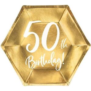 Partydeco Assiette 50 ans en or (6 pcs) - Publicité Partydeco Assiette 50 ans en or (6 pcs) - Publicité