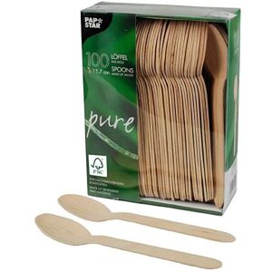 Papstar 100 FSC Cuillères en Bois Alceste 15,7cm Nature - Couverts en Bois - Publicité Papstar 100 FSC Cuillères en Bois Alceste 15,7cm Nature - Couverts en Bois - Publicité