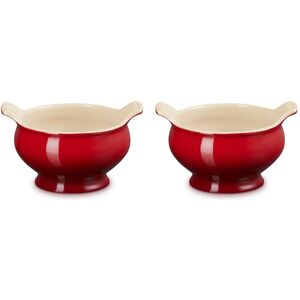 Le Creuset Set 2 soup bowls Tradition Cherry, Saladier + bol, Rouge - Publicité Le Creuset Set 2 soup bowls Tradition Cherry, Saladier + bol, Rouge - Publicité