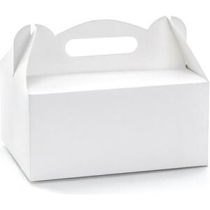 Partydeco Décoratif boîtes à gâteaux de mariage, blanc, 19x14x9cm (1 pt / 10 pc), Contenant à usage unique, Blanc - Publicité Partydeco Décoratif boîtes à gâteaux de mariage, blanc, 19x14x9cm (1 pt / 10 pc), Contenant à usage unique, Blanc - Publicité