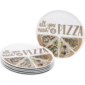 6x CreaTable Assiette à pizza ' All you Need ' (tout ce dont vous avez besoin), Assiettes - Publicité 6x CreaTable Assiette à pizza ' All you Need ' (tout ce dont vous avez besoin), Assiettes - Publicité