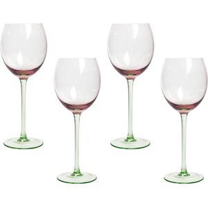 Ensemble de 4 verres à vin transparents rose et vert Beliani - Verres à vin - Publicité Ensemble de 4 verres à vin transparents rose et vert Beliani - Verres à vin - Publicité