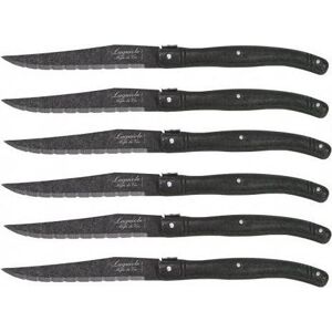 Laguiole MONTARGO Premium Line Steakmesser black stonewash 6-tlg., Höhe: 65 mm, Couverts, Noir - Publicité Laguiole MONTARGO Premium Line Steakmesser black stonewash 6-tlg., Höhe: 65 mm, Couverts, Noir - Publicité