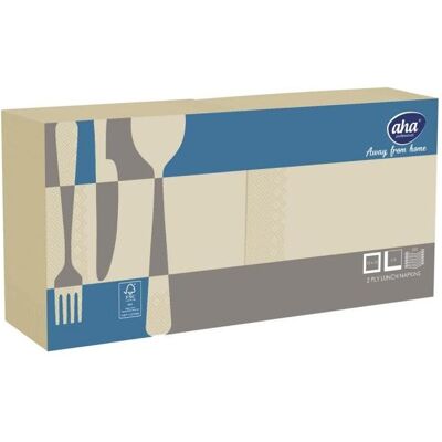 Aha, Serviettes de table, Serviettes AFH, 2 plis, pliage 1/4, 33x33cm, 250 pièces, champagne (250 pcs, 33 x 33 cm) - Publicité Aha, Serviettes de table, Serviettes AFH, 2 plis, pliage 1/4, 33x33cm, 250 pièces, champagne (250 pcs, 33 x 33 cm) - Publicité