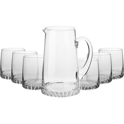 Krosno ENSEMBLE DE VERRES À PIED 0,3 L ET PICHET 1 L « FJORD » (7 PIÈCES), Conteneurs de service, Transparent - Publicité Krosno ENSEMBLE DE VERRES À PIED 0,3 L ET PICHET 1 L « FJORD » (7 PIÈCES), Conteneurs de service, Transparent - Publicité