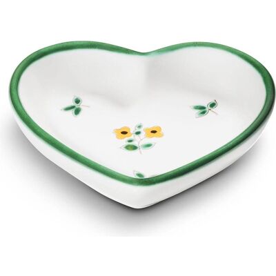 Gmundner Keramik Fleurs dispersées, coupe en forme de coeur (L:10cm), Saladier + bol - Publicité Gmundner Keramik Fleurs dispersées, coupe en forme de coeur (L:10cm), Saladier + bol - Publicité