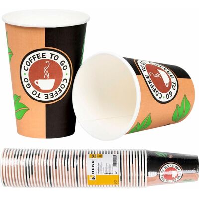 Magni, Vaisselle de pique-nique, Gobelets en carton 300 ml, lot de 50, pour café à emporter (50x) - Publicité Magni, Vaisselle de pique-nique, Gobelets en carton 300 ml, lot de 50, pour café à emporter (50x) - Publicité