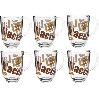 Leonardo Latte Macchiato-Glas Napoli mit Text 3.8 dl, Transparent, Tasse, Transparent - Publicité Leonardo Latte Macchiato-Glas Napoli mit Text 3.8 dl, Transparent, Tasse, Transparent - Publicité