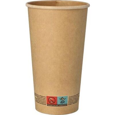 Gobelets biodégradables PAPSTAR - 0,5L - Marron - Certifié FSC - Publicité Gobelets biodégradables PAPSTAR - 0,5L - Marron - Certifié FSC - Publicité