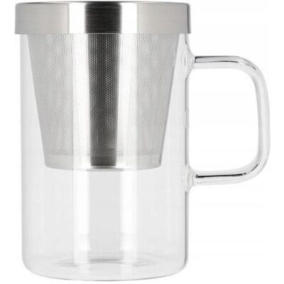 Paper & Tea Brewing Mug Big, Tasse, Transparent, Argent - Publicité Paper & Tea Brewing Mug Big, Tasse, Transparent, Argent - Publicité