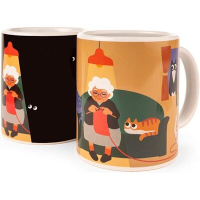 Kikkerland Cat Lady Morph Mug, Tasse, Multicolore - Publicité Kikkerland Cat Lady Morph Mug, Tasse, Multicolore - Publicité