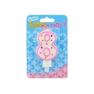 GoDan, Bougie, Bougie numéro 8 à pois, 7,5 cm (1 pcs) - Publicité GoDan, Bougie, Bougie numéro 8 à pois, 7,5 cm (1 pcs) - Publicité