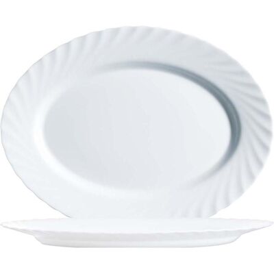 Arcoroc Plateau ovale, Trianon Uni blanc, Assiettes, Blanc - Publicité Arcoroc Plateau ovale, Trianon Uni blanc, Assiettes, Blanc - Publicité