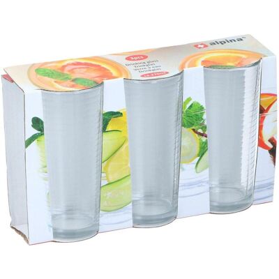 alpina Verre à boisson 270ml 3pcs, Verres, Transparent - Publicité alpina Verre à boisson 270ml 3pcs, Verres, Transparent - Publicité
