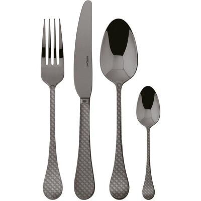 Rosenthal Couverts 24pcs.Vh. Taormina Acier inoxydable/PVD 2Black, Couverts, Noir - Publicité Rosenthal Couverts 24pcs.Vh. Taormina Acier inoxydable/PVD 2Black, Couverts, Noir - Publicité