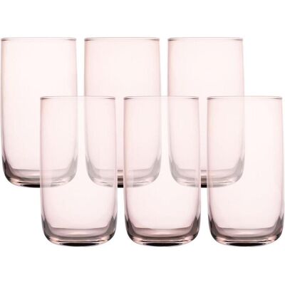 Hermia Elite Long Glass Set 6 Pieces, Verres, Rose - Publicité Hermia Elite Long Glass Set 6 Pieces, Verres, Rose - Publicité