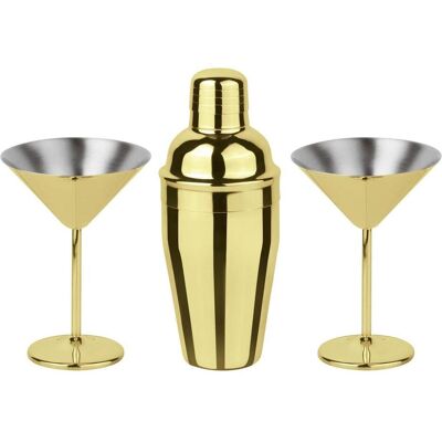 Ensemble de cocktail Martini Paderno - 3 pièces or - Publicité Ensemble de cocktail Martini Paderno - 3 pièces or - Publicité