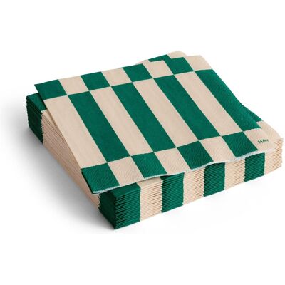 HAY, Serviettes de table, - Pattern Cocktail Napkins - Set of 20 - Off-White & Green (20 pcs, 12.50 x 12.50 cm) - Publicité HAY, Serviettes de table, - Pattern Cocktail Napkins - Set of 20 - Off-White & Green (20 pcs, 12.50 x 12.50 cm) - Publicité