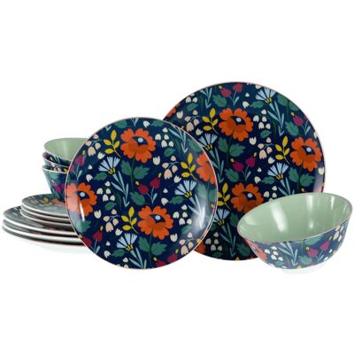CREATABLE Folklore Blau Service de 12 Pièces - Vaisselle - Publicité CREATABLE Folklore Blau Service de 12 Pièces - Vaisselle - Publicité