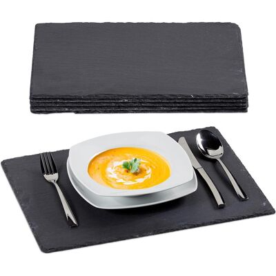 Relaxdays, Vaisselle de service, Assiettes en ardoise cm lot de 6 - Publicité Relaxdays, Vaisselle de service, Assiettes en ardoise cm lot de 6 - Publicité