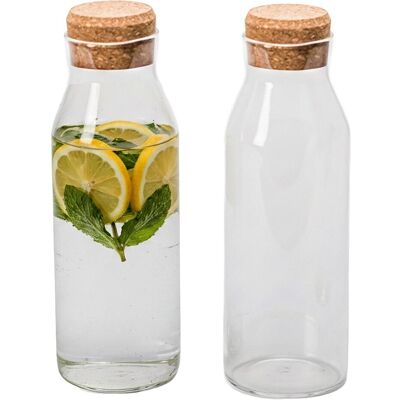 Relaxdays carafe verre, Conteneurs de service, Transparent, Marron - Publicité Relaxdays carafe verre, Conteneurs de service, Transparent, Marron - Publicité